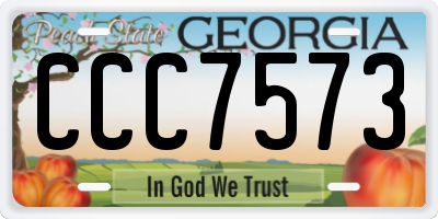 GA license plate CCC7573
