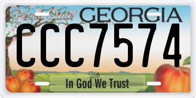 GA license plate CCC7574