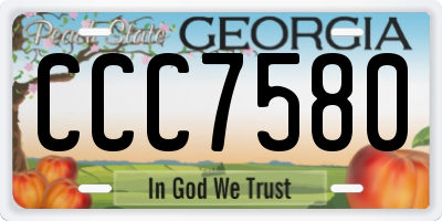 GA license plate CCC7580
