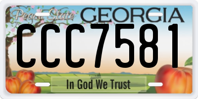 GA license plate CCC7581