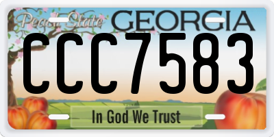 GA license plate CCC7583