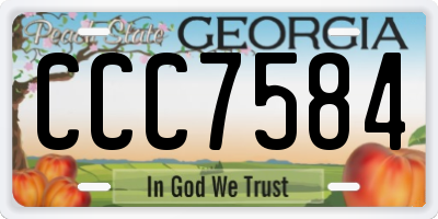 GA license plate CCC7584