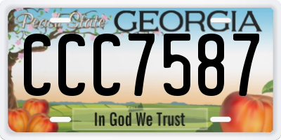 GA license plate CCC7587