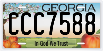GA license plate CCC7588