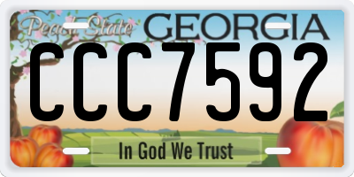 GA license plate CCC7592
