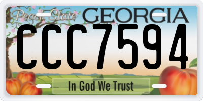 GA license plate CCC7594