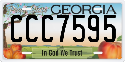 GA license plate CCC7595