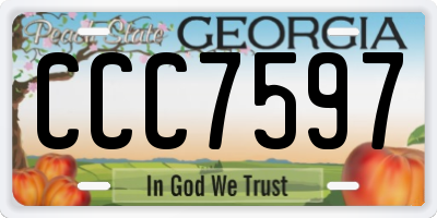 GA license plate CCC7597