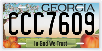 GA license plate CCC7609