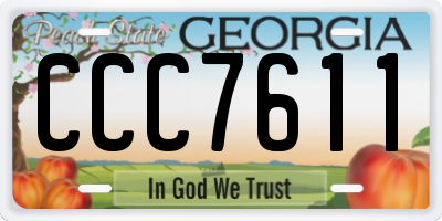 GA license plate CCC7611