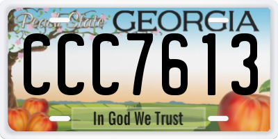 GA license plate CCC7613