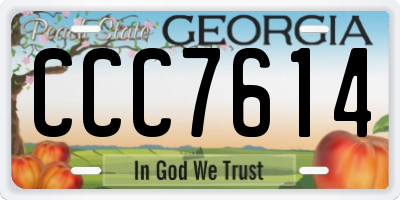 GA license plate CCC7614
