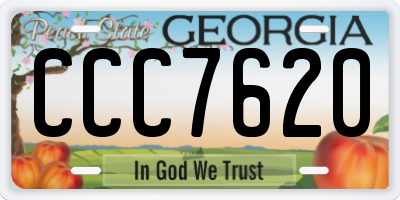 GA license plate CCC7620