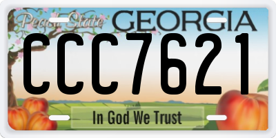 GA license plate CCC7621