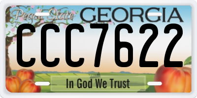 GA license plate CCC7622