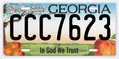 GA license plate CCC7623