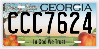 GA license plate CCC7624