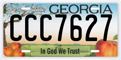GA license plate CCC7627