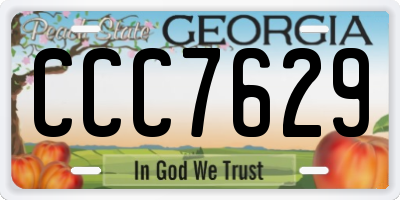GA license plate CCC7629