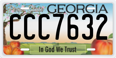 GA license plate CCC7632