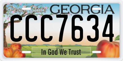 GA license plate CCC7634