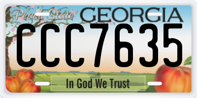GA license plate CCC7635