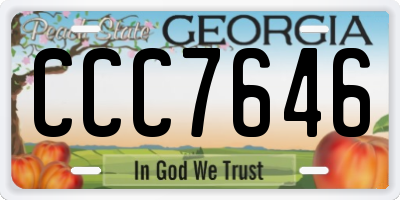 GA license plate CCC7646