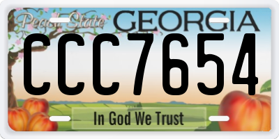 GA license plate CCC7654