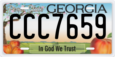 GA license plate CCC7659