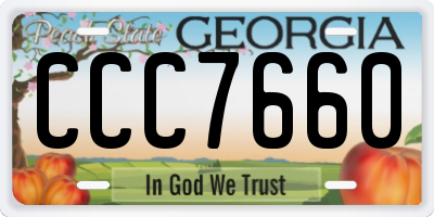 GA license plate CCC7660