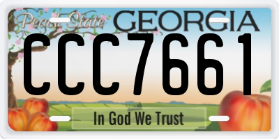 GA license plate CCC7661