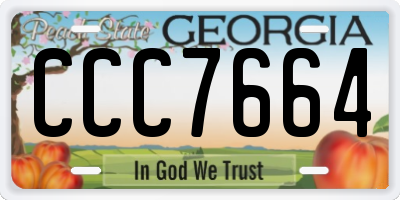 GA license plate CCC7664