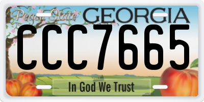 GA license plate CCC7665