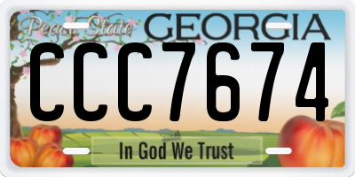 GA license plate CCC7674