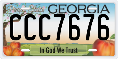 GA license plate CCC7676
