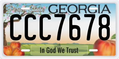 GA license plate CCC7678