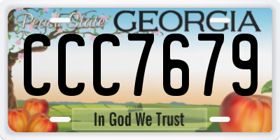 GA license plate CCC7679