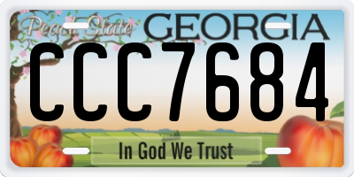 GA license plate CCC7684