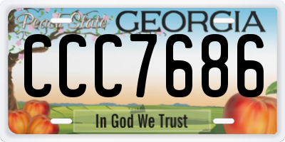 GA license plate CCC7686