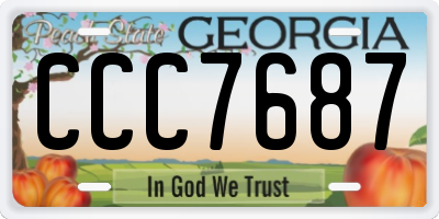 GA license plate CCC7687