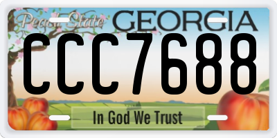 GA license plate CCC7688