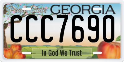 GA license plate CCC7690