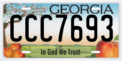 GA license plate CCC7693