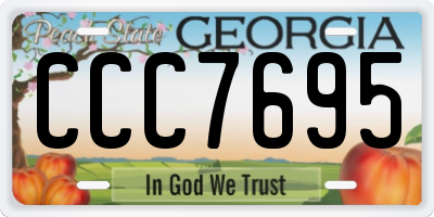 GA license plate CCC7695