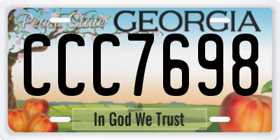GA license plate CCC7698