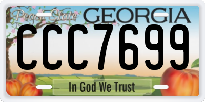 GA license plate CCC7699