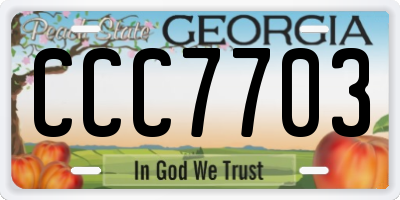 GA license plate CCC7703