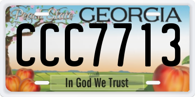 GA license plate CCC7713