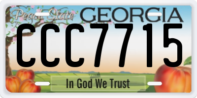GA license plate CCC7715