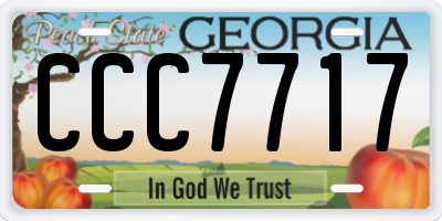 GA license plate CCC7717